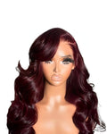 Dark Burgundy Body Wave Human Hair Wig 13×4 HD Lace Frontal Wig