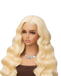 613 Blonde Body Wave Human Hair Lace Front Wigs 180% Density