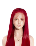 Red Straight HD Lace Front Wig Virgin Human Hair Wigs