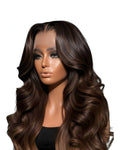 360 HD Lace Pre-plucked Luxury Raw Virgin Hair Chocolate Brown to Caramel Honey Blonde Ombre Body Wave Wig